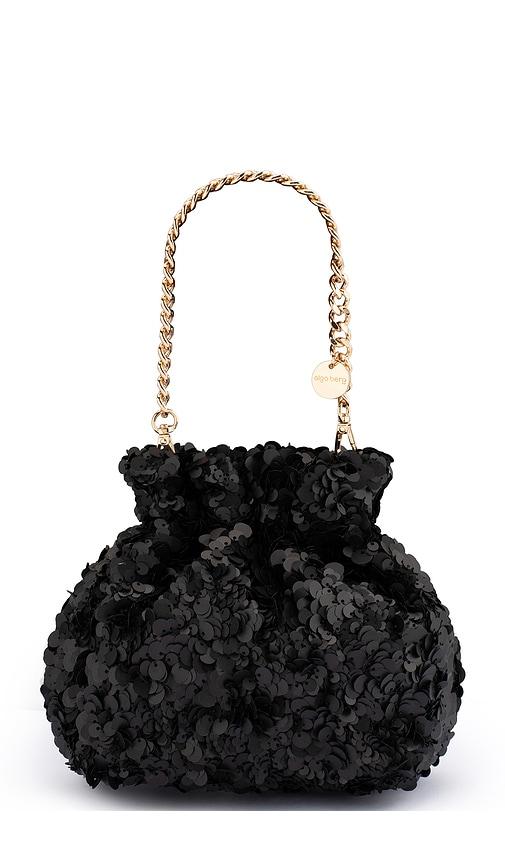 olga berg Mattie Sequin Pouch in Black by OLGA BERG