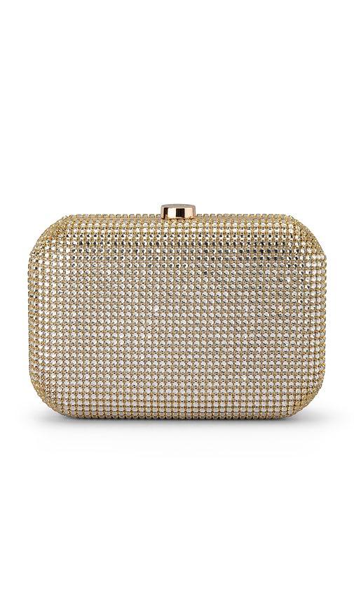olga berg Rae Crystal Clutch in Metallic Gold by OLGA BERG