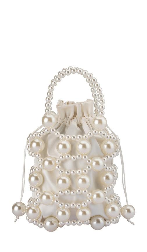 olga berg Sammy Beaded Cage Bag in Metallic Neutral by OLGA BERG