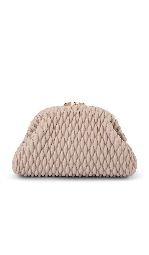 olga berg Textured Clutch in Cream by OLGA BERG