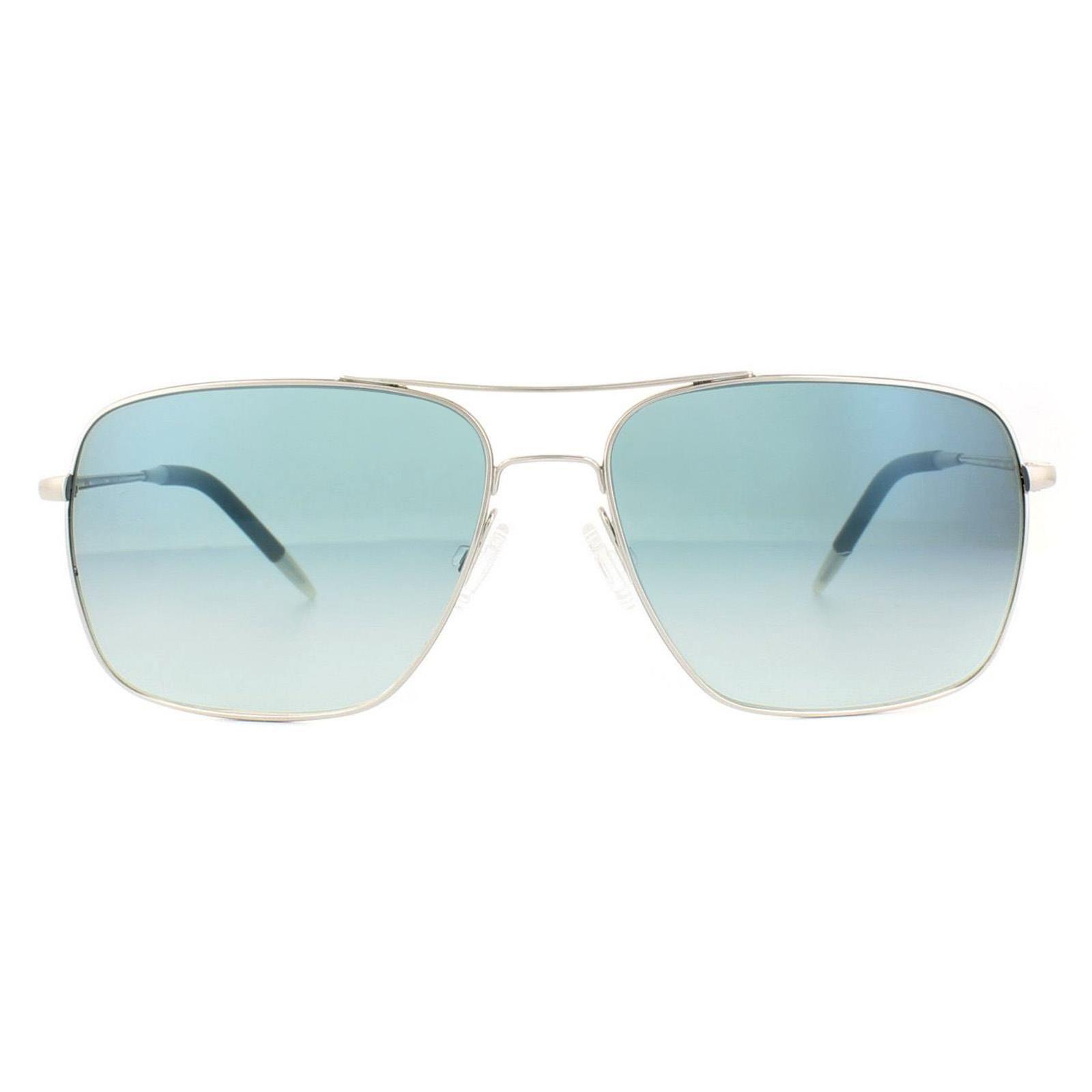 Aviator Silver Chrome Sapphire VFX Photochromic Sunglasses by OLIVER PEOPLES