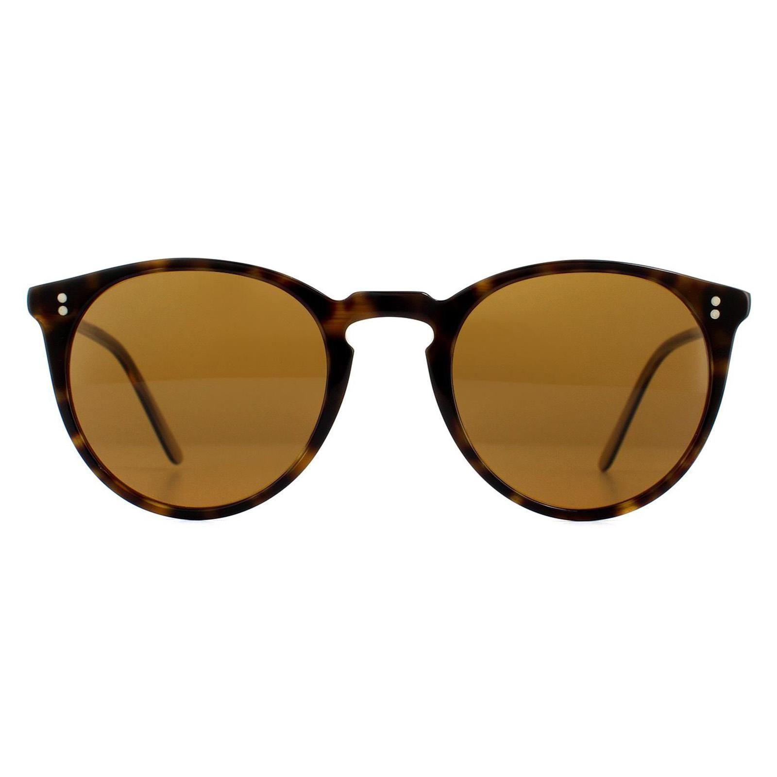 Round Horn Brown Sunglasses by OLIVER PEOPLES