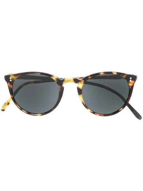 tortoiseshell round frame sunglasses by OLIVER PEOPLES
