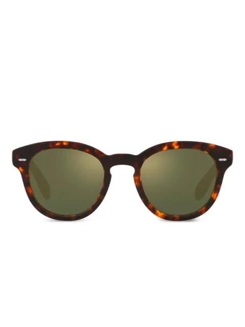 tortoiseshell round sunglasses by OLIVER PEOPLES