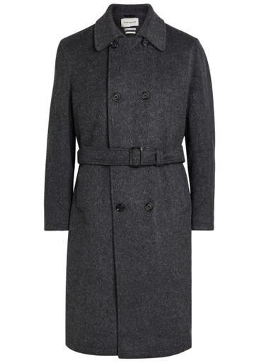 Double-breasted belted wool-blend coat by OLIVER SPENCER
