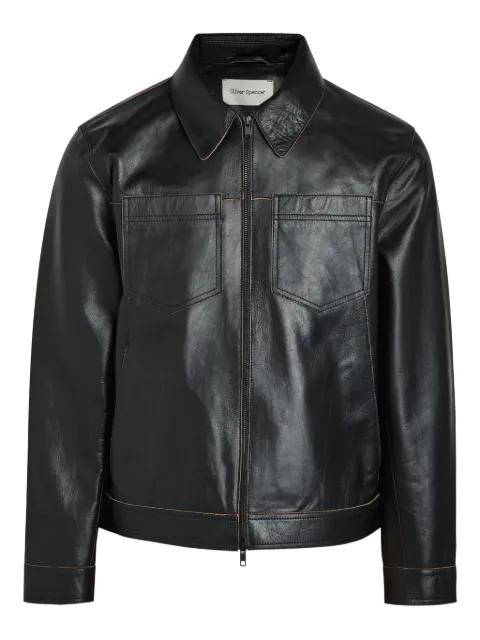 Norton zip-up leather jacket by OLIVER SPENCER