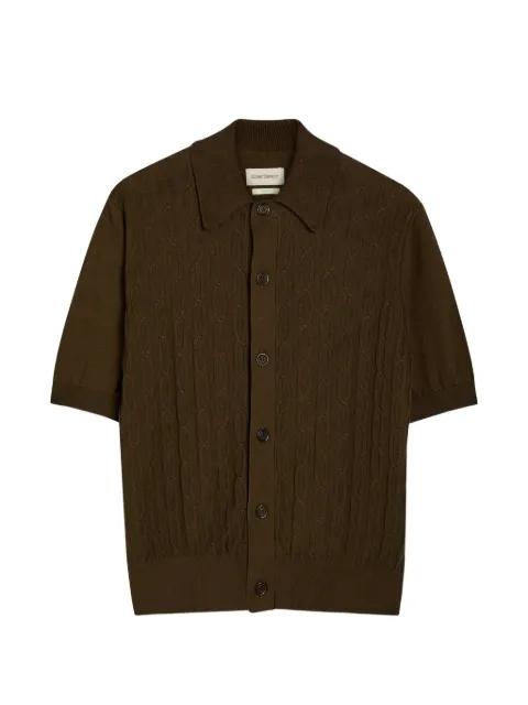 cable-knit short-sleeve shirt by OLIVER SPENCER