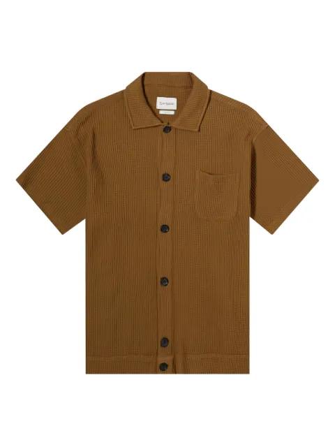 waffle-texture short-sleeve shirt by OLIVER SPENCER