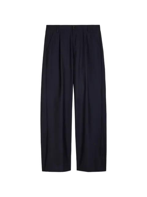 wide-leg wool pleated trousers by OLIVER SPENCER