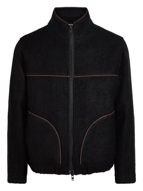 zip-up piped-trim jacket by OLIVER SPENCER