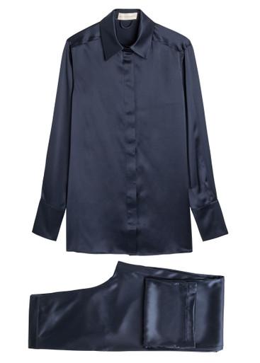 Bacall silk pyjama set by OLIVIA VON HALLE
