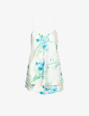 Bella Asterias Floral Silk Satin Camisole Set by OLIVIA VON HALLE Bella Asterias Floral Silk Satin Camisole Set by OLIVIA VON HALLE