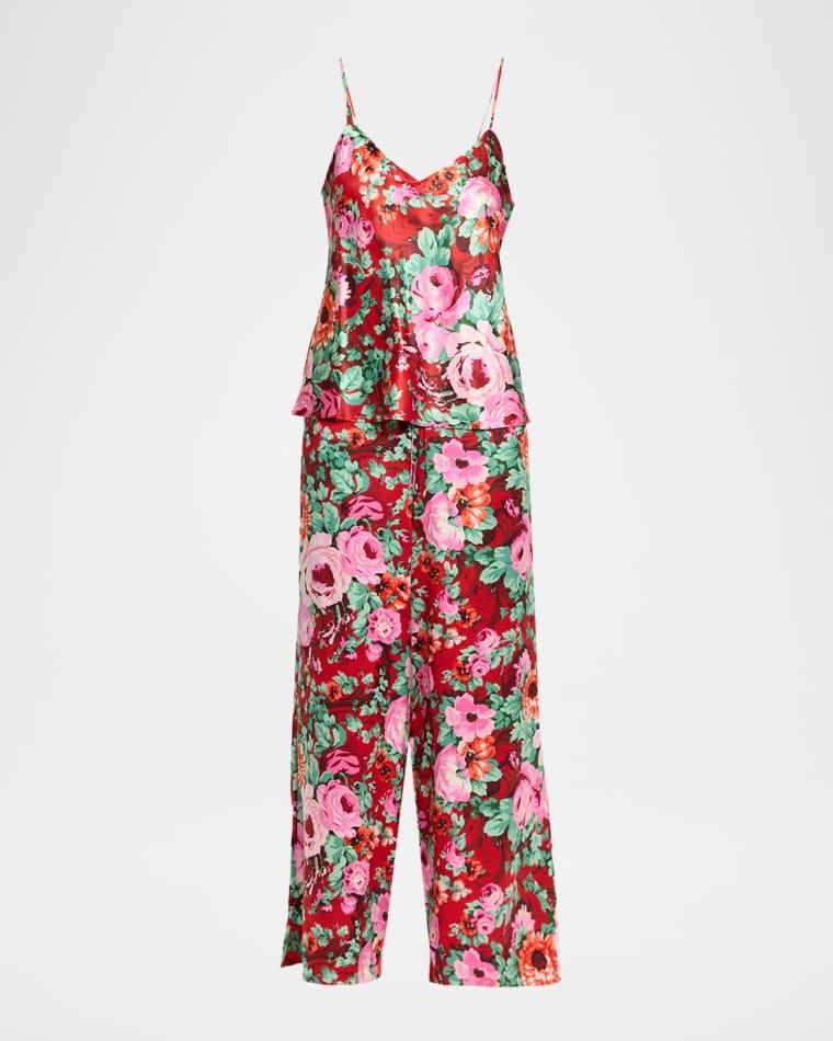 Bliss Floral-Print Silk Satin Pajama Set by OLIVIA VON HALLE