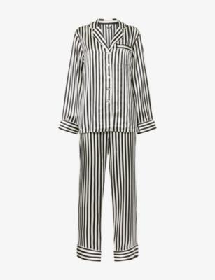 Lila Nika Striped Silk-Satin Pyjamas by OLIVIA VON HALLE