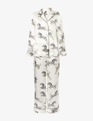 Lila Zebedee Silk-Satin Pyjamas by OLIVIA VON HALLE