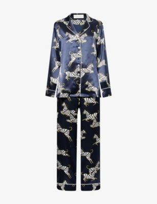 Lila Zizi Silk-Satin Pyjama Set by OLIVIA VON HALLE