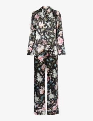 Lila floral-print silk pyjama set by OLIVIA VON HALLE