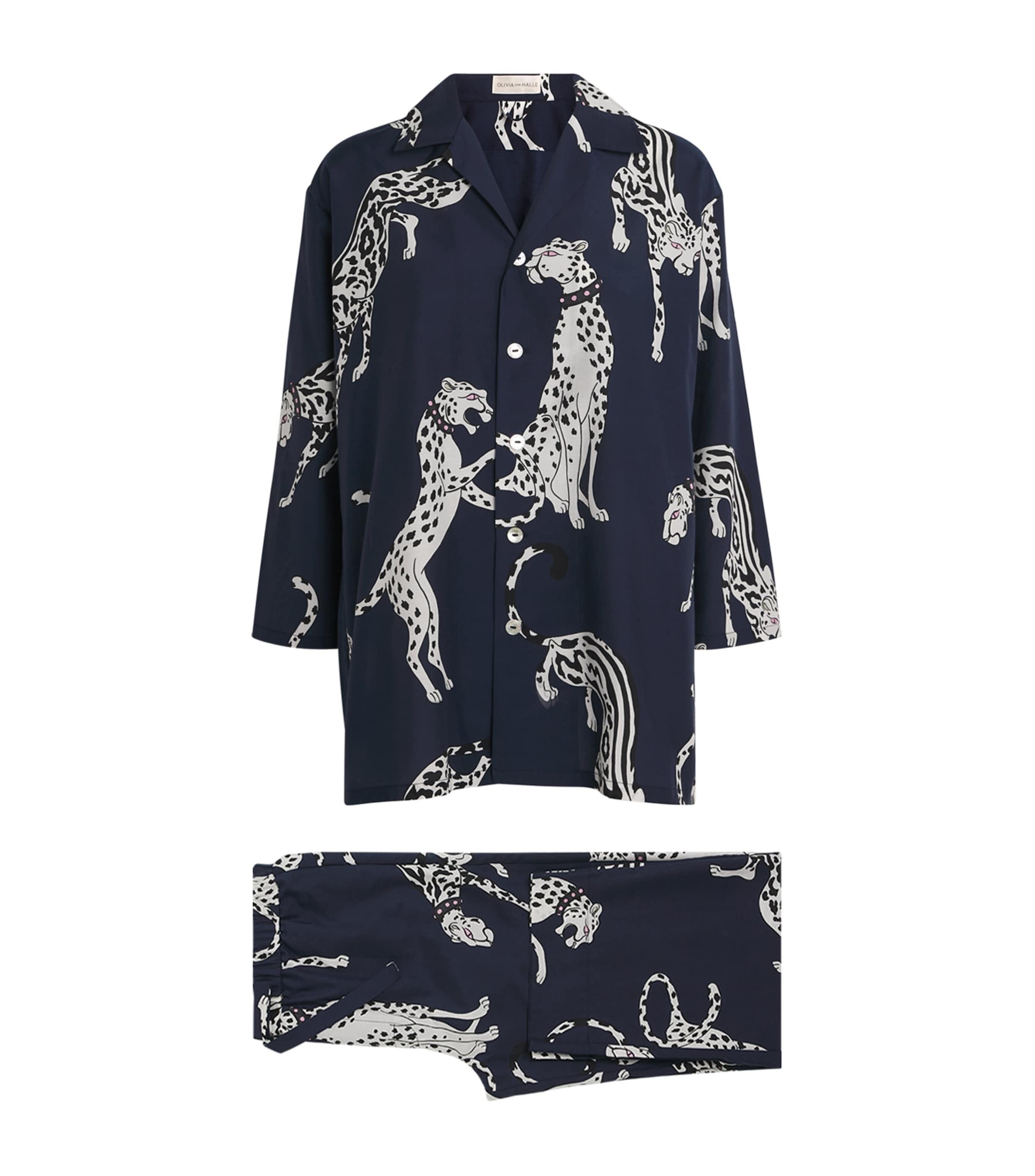 Olivia von Halle Cotton-Silk Cheetah Casablanca Pyjama Set by OLIVIA VON HALLE