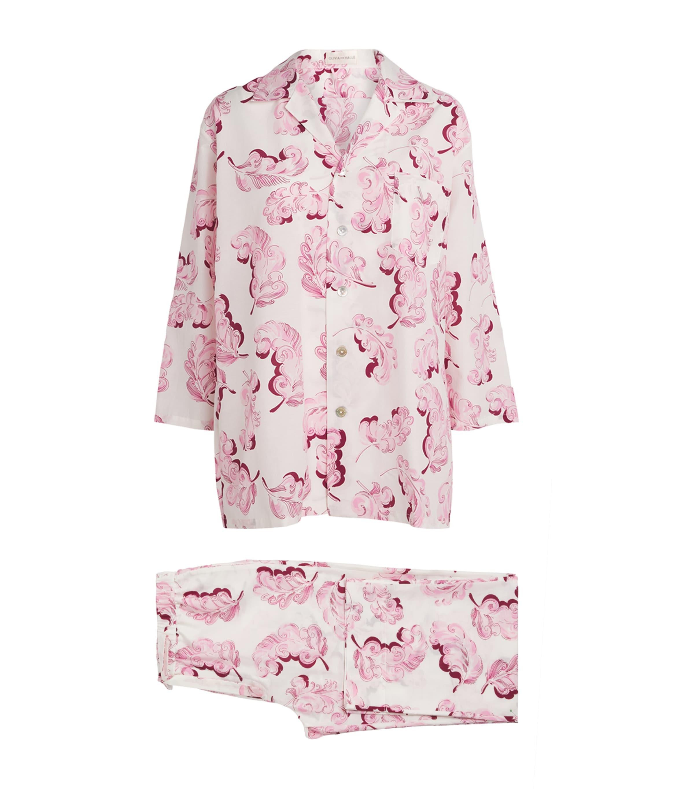 Olivia von Halle Cotton-Silk Plume Casablanca Pyjama Set by OLIVIA VON HALLE