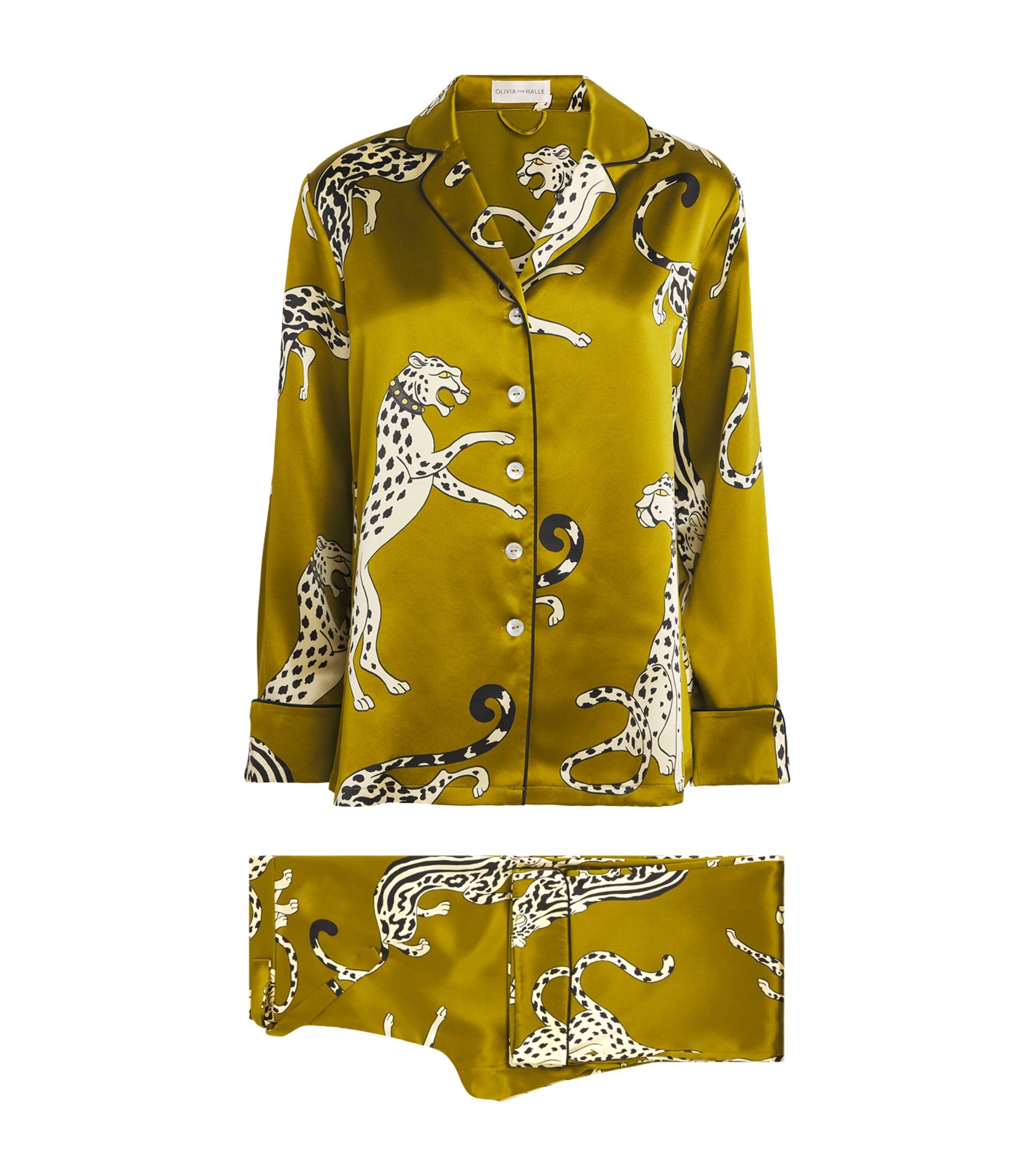 Olivia von Halle Silk Cheetah Lila Pyjama Set by OLIVIA VON HALLE