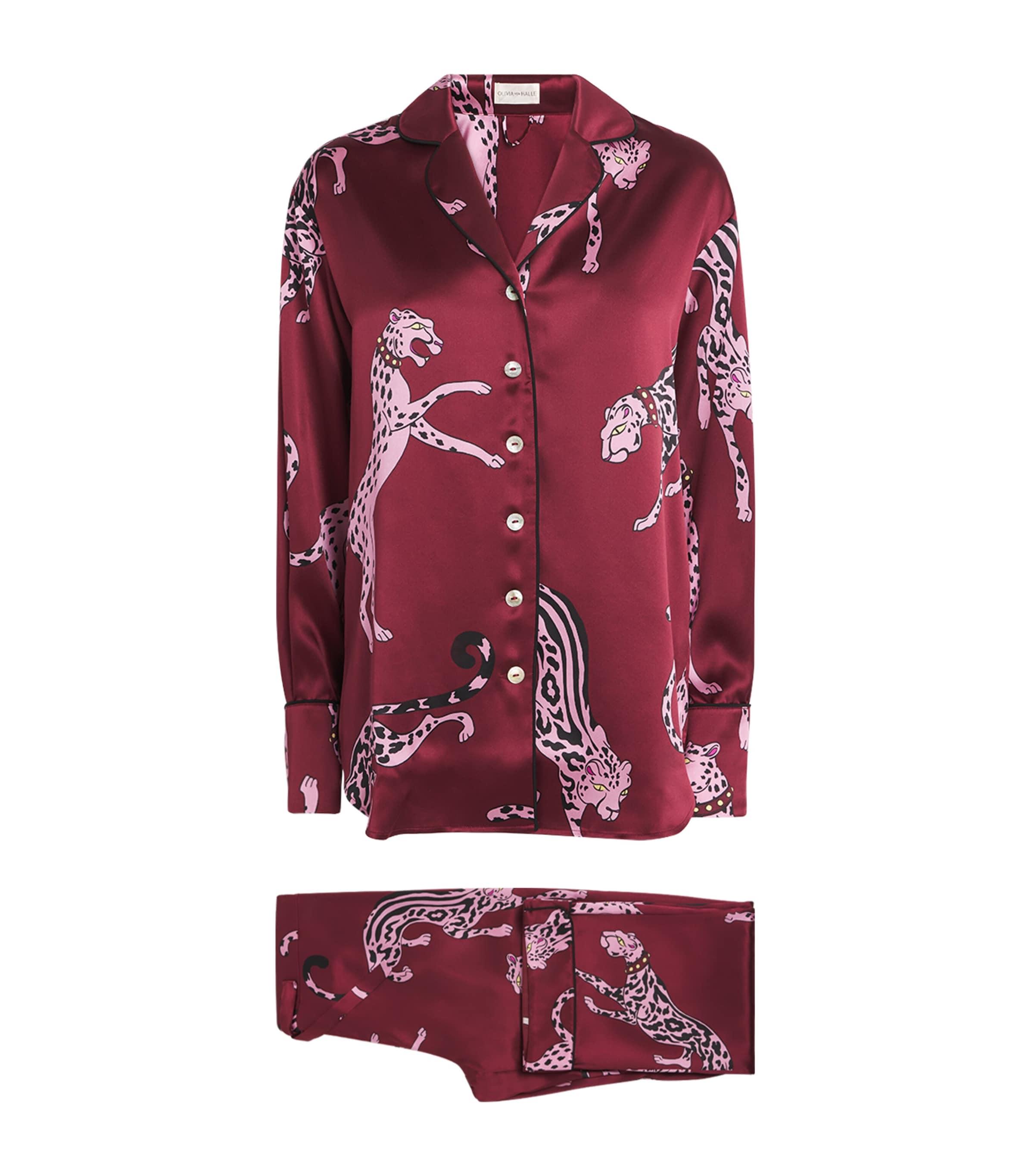 Olivia von Halle Silk Cheetah Lila Pyjama Set by OLIVIA VON HALLE