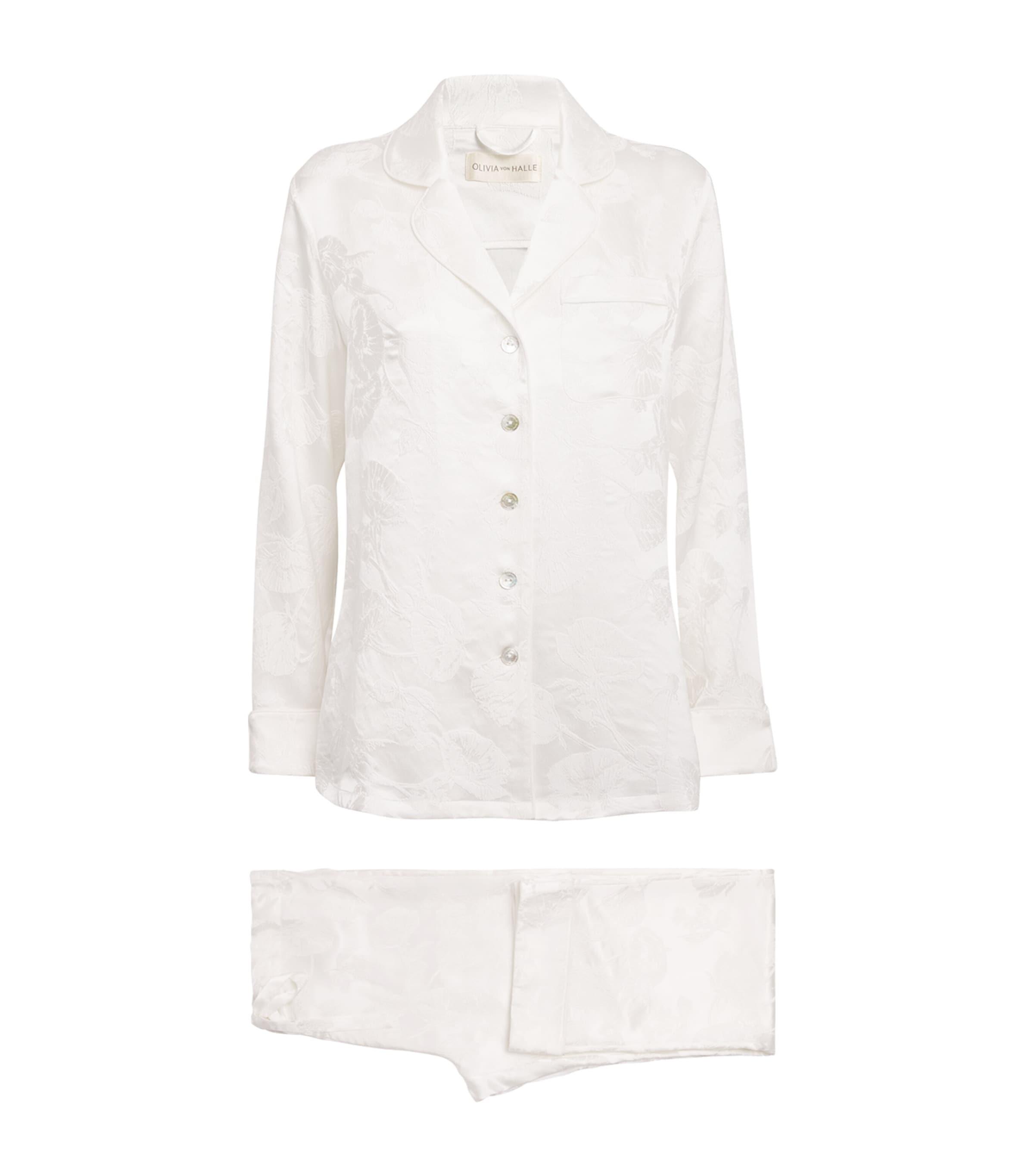 Olivia von Halle Silk Jacquard Lila Pyjama Set by OLIVIA VON HALLE
