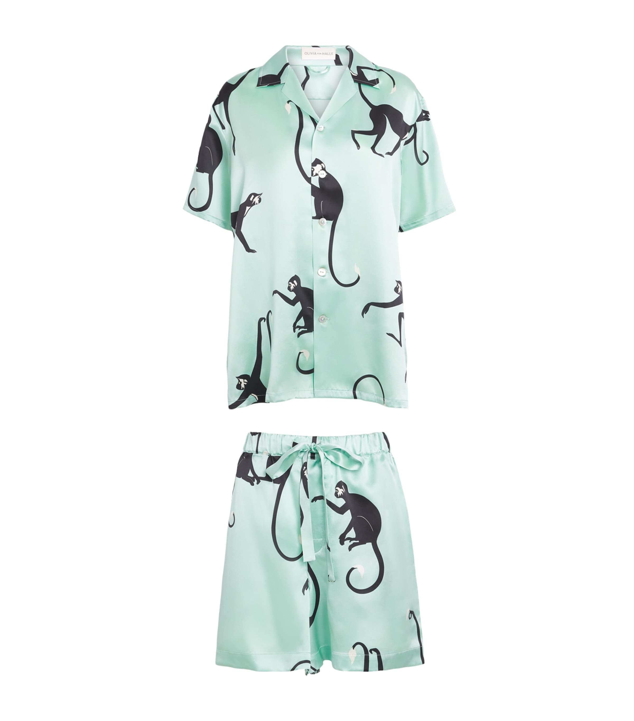 Olivia von Halle Silk Monkey Print Emeli Pyjama Set by OLIVIA VON HALLE
