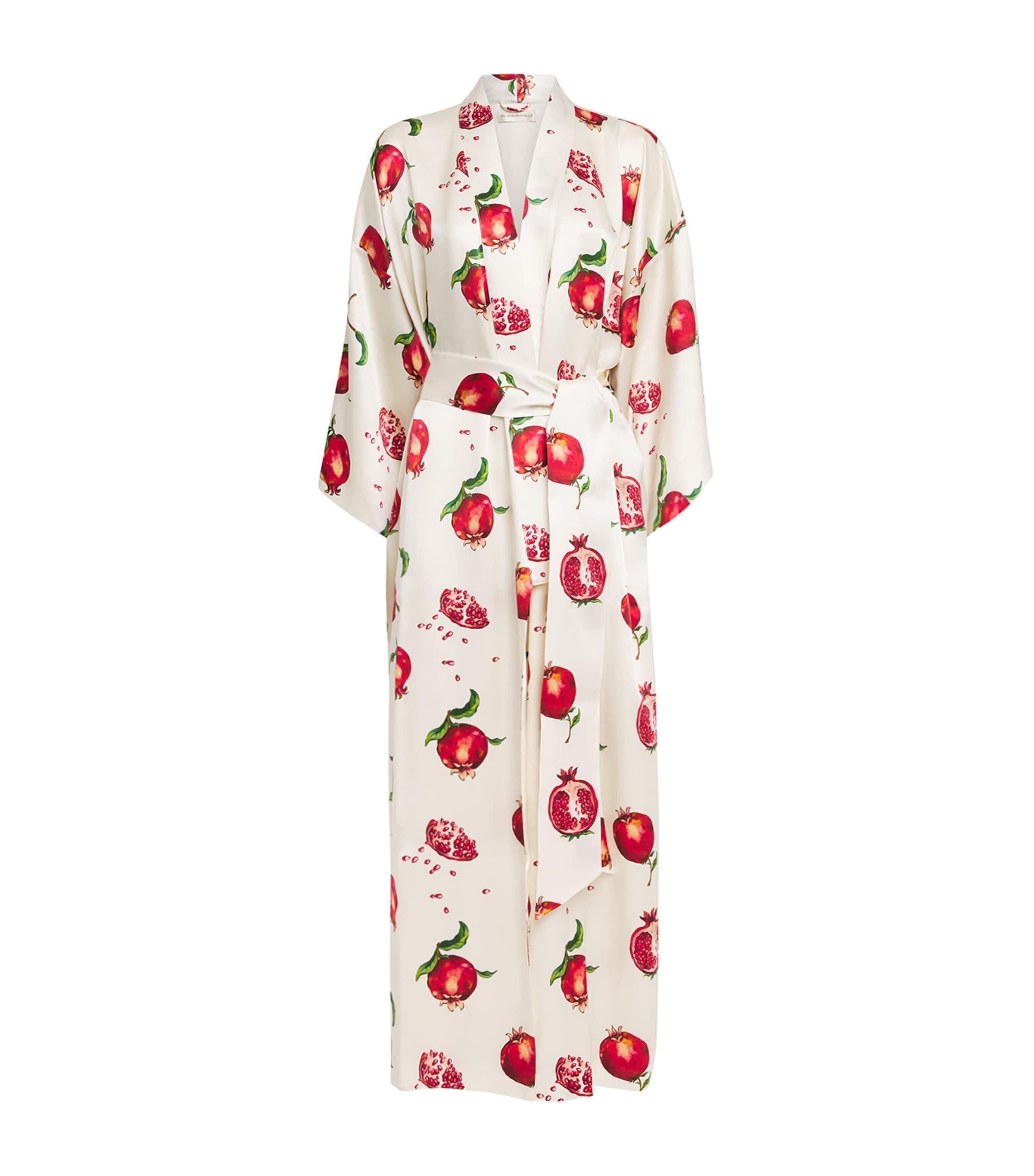Olivia von Halle Silk Pomegranate Queenie Robe by OLIVIA VON HALLE
