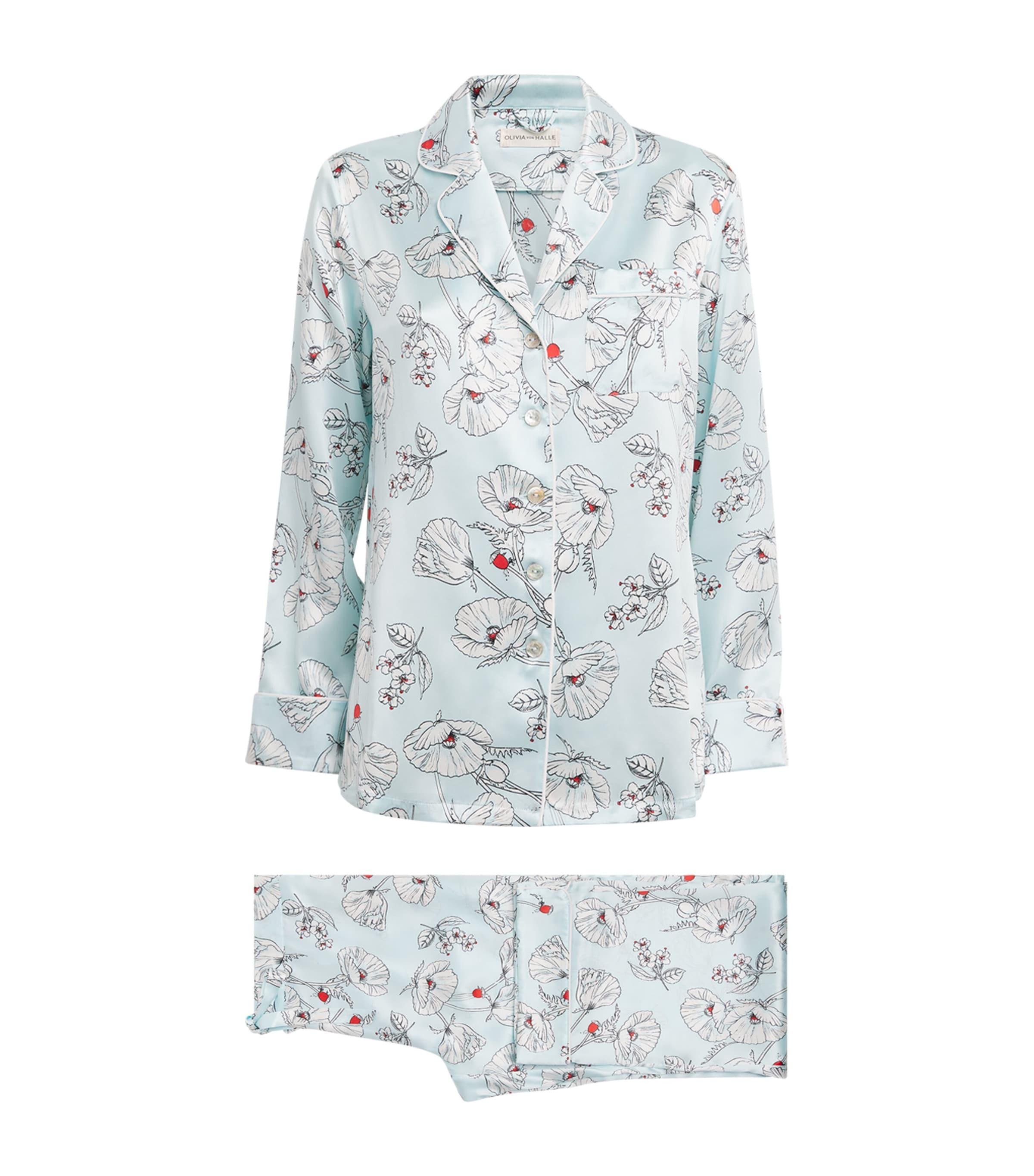 Olivia von Halle Silk Poppies Lila Pyjama Set by OLIVIA VON HALLE