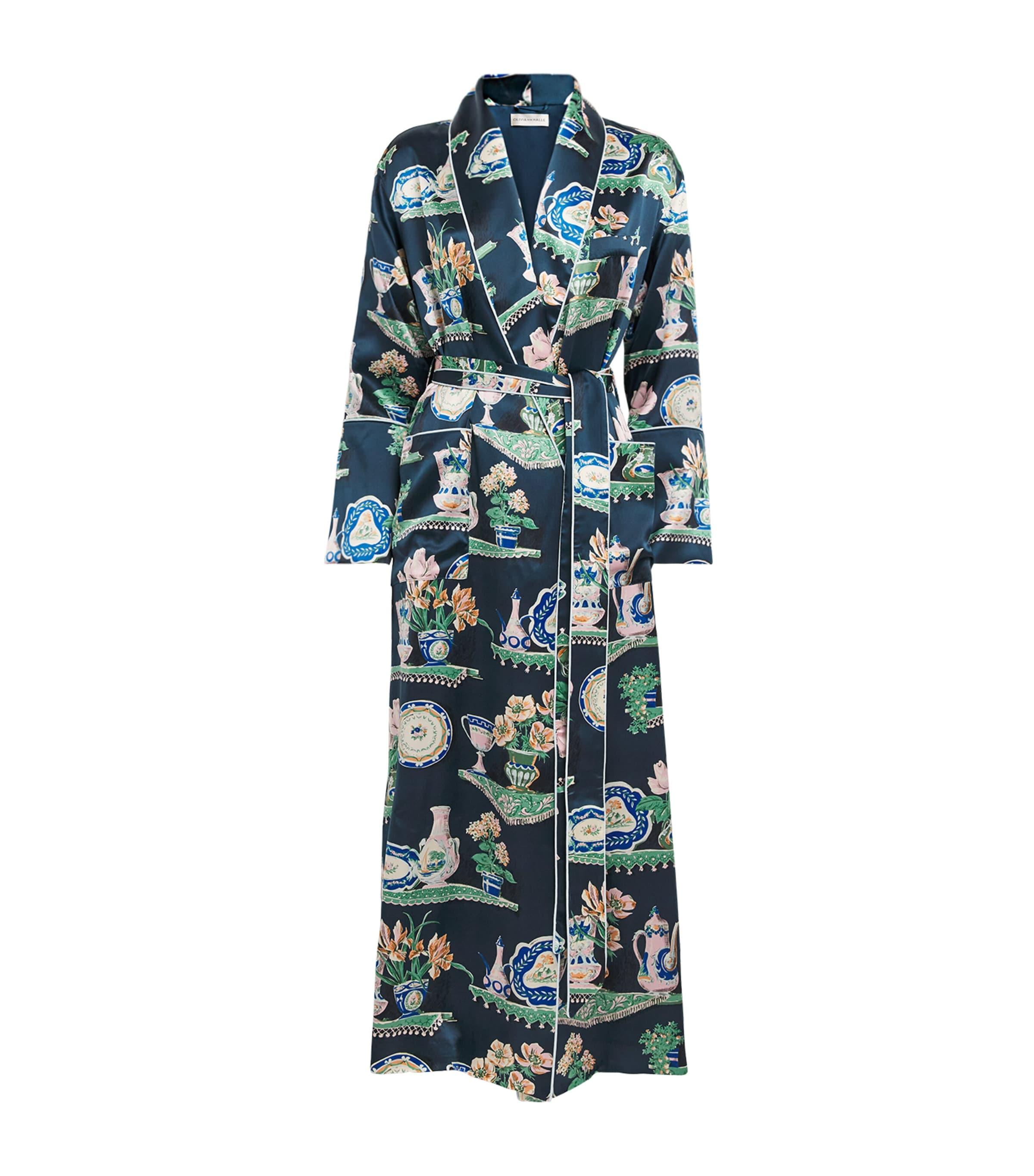 Olivia von Halle Silk Pottery Print Capability Robe by OLIVIA VON HALLE