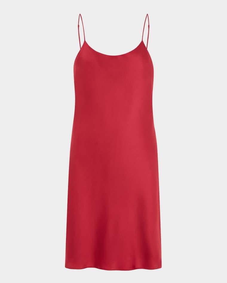 Venus Scoop-Neck Silk Satin Mini Slip Dress by OLIVIA VON HALLE