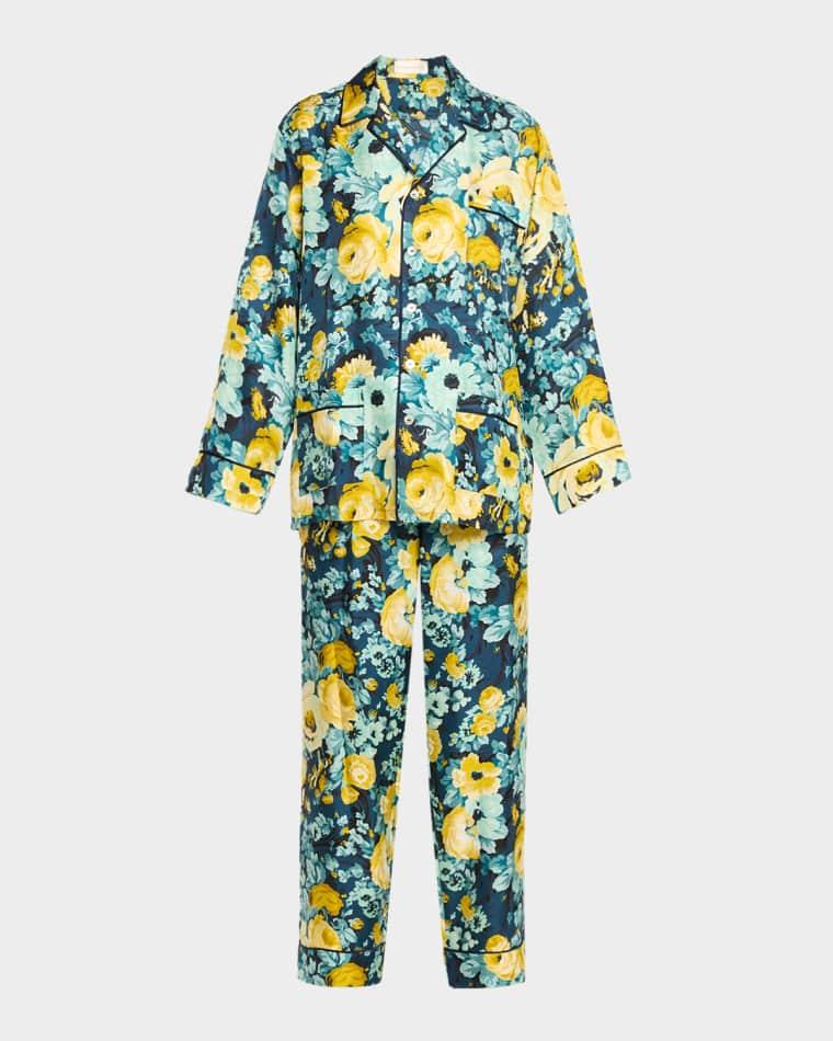Yves Floral-Print Silk Twill Pajama Set by OLIVIA VON HALLE