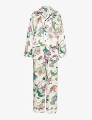 Yves floral-pattern silk pyjama set by OLIVIA VON HALLE