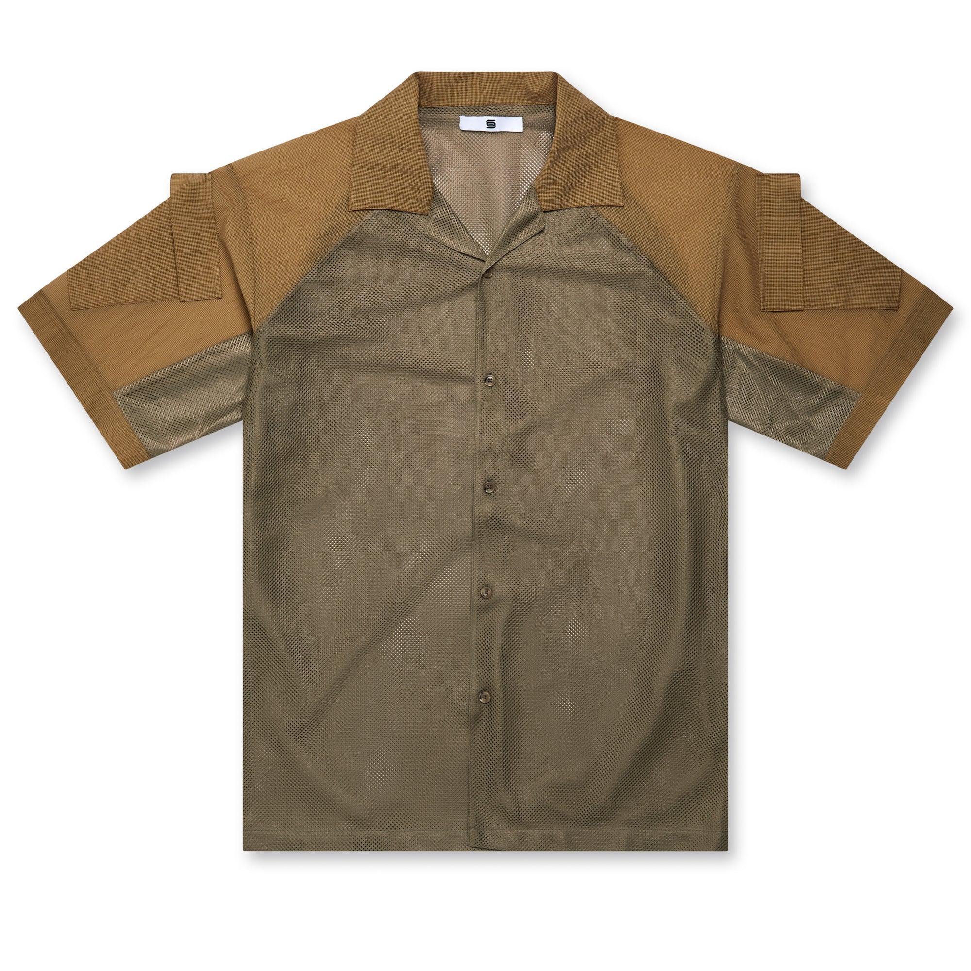 OLLY SHINDER - Men's Short Sleeve Army Shirt - (Oatmeal) by OLLY SHINDER