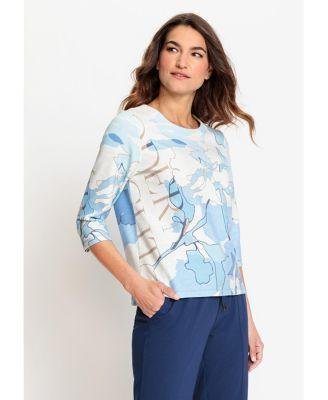 3/4 Sleeve Abstract Print Jersey Top by OLSEN