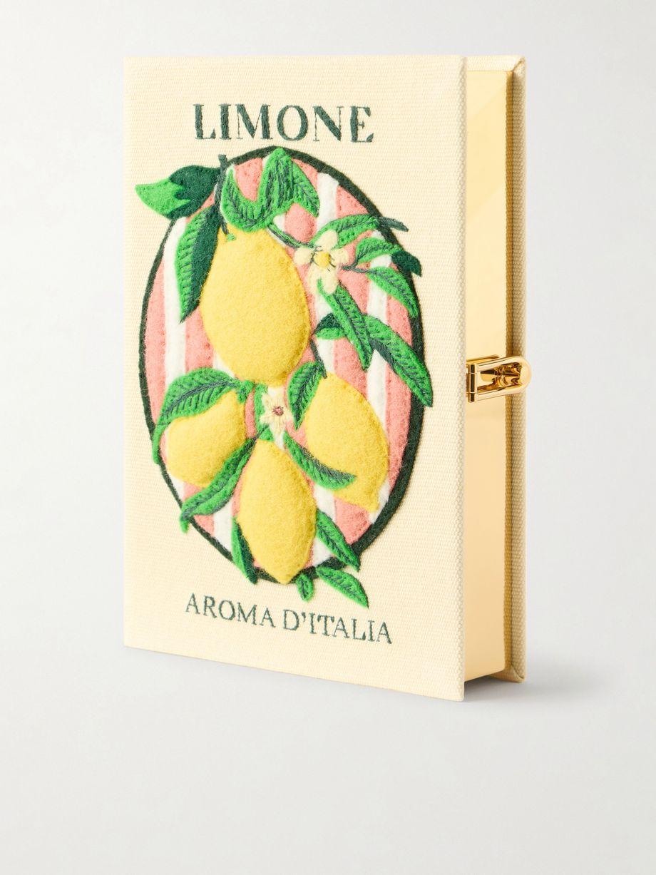 Aroma d'Italia appliquéd embroidered canvas clutch by OLYMPIA LE-TAN