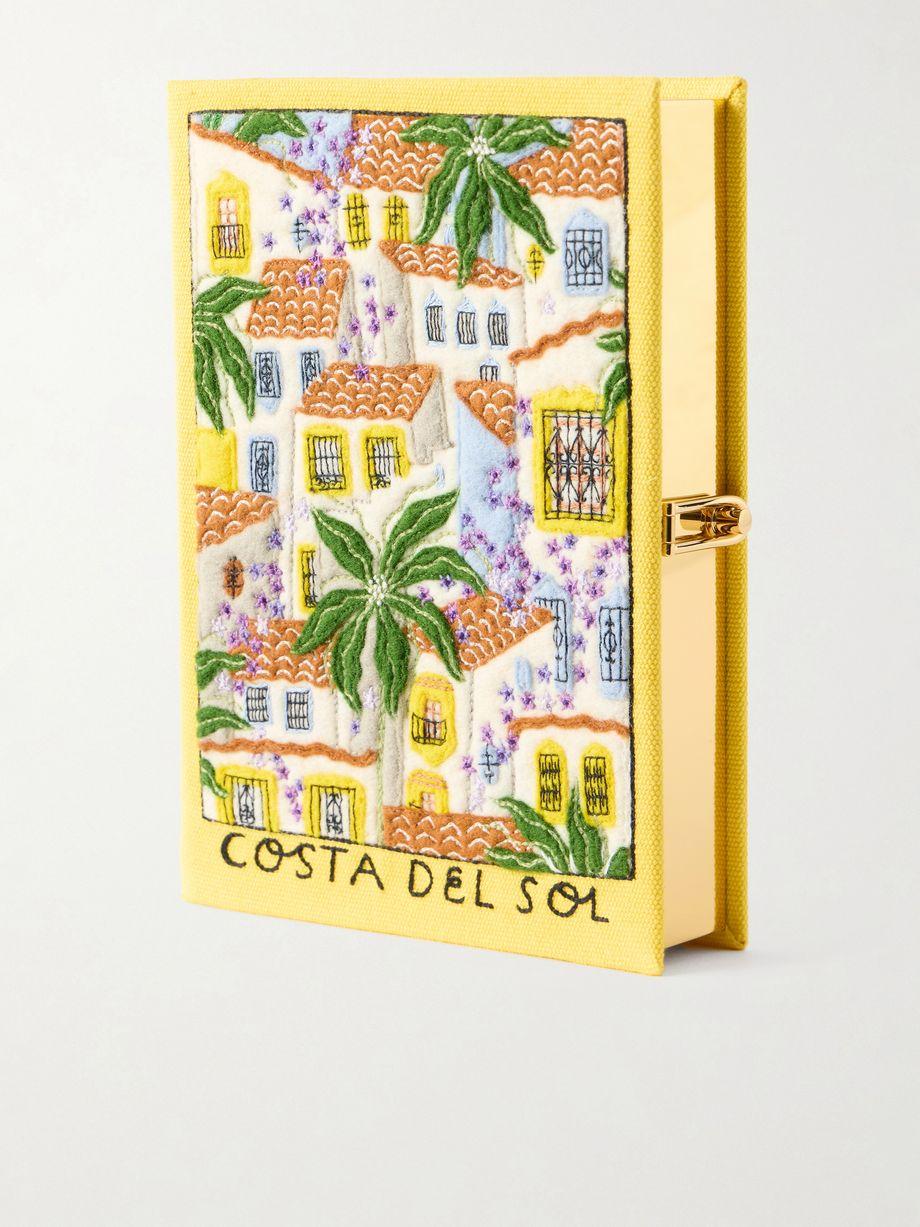 Costa Del Sol appliquéd embroidered canvas clutch by OLYMPIA LE-TAN