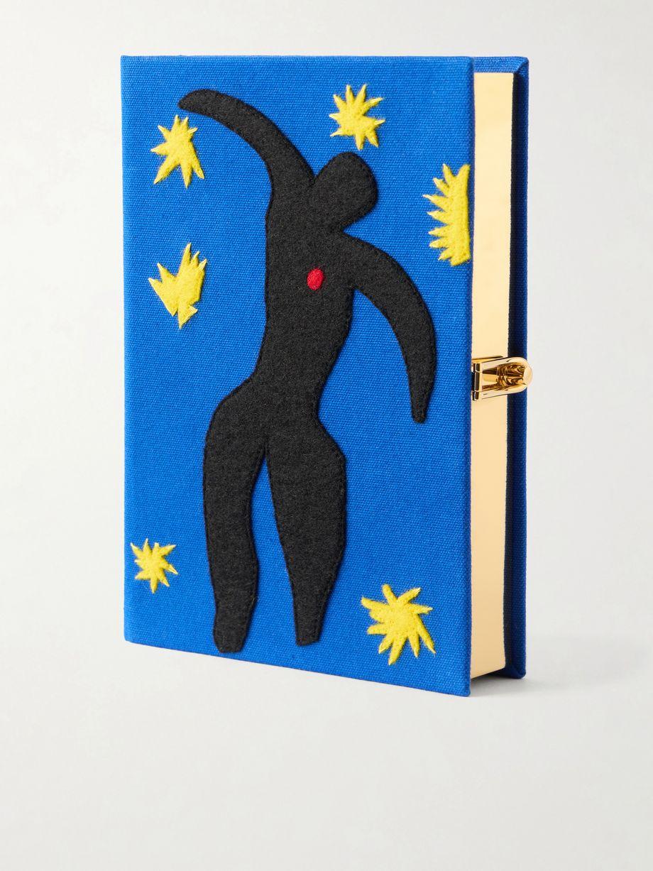 Icarus embroidered appliquéd cotton, wool and silk-blend canvas clutch by OLYMPIA LE-TAN