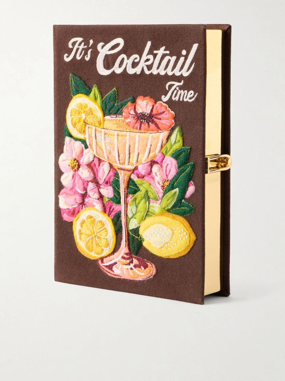 It's Cocktail Time appliquéd embroidered clutch by OLYMPIA LE-TAN
