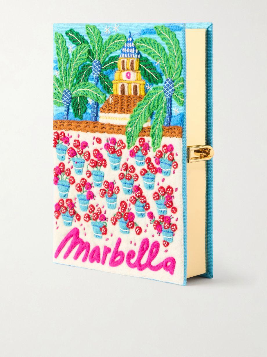 Marbella appliquéd embroidered canvas clutch by OLYMPIA LE-TAN