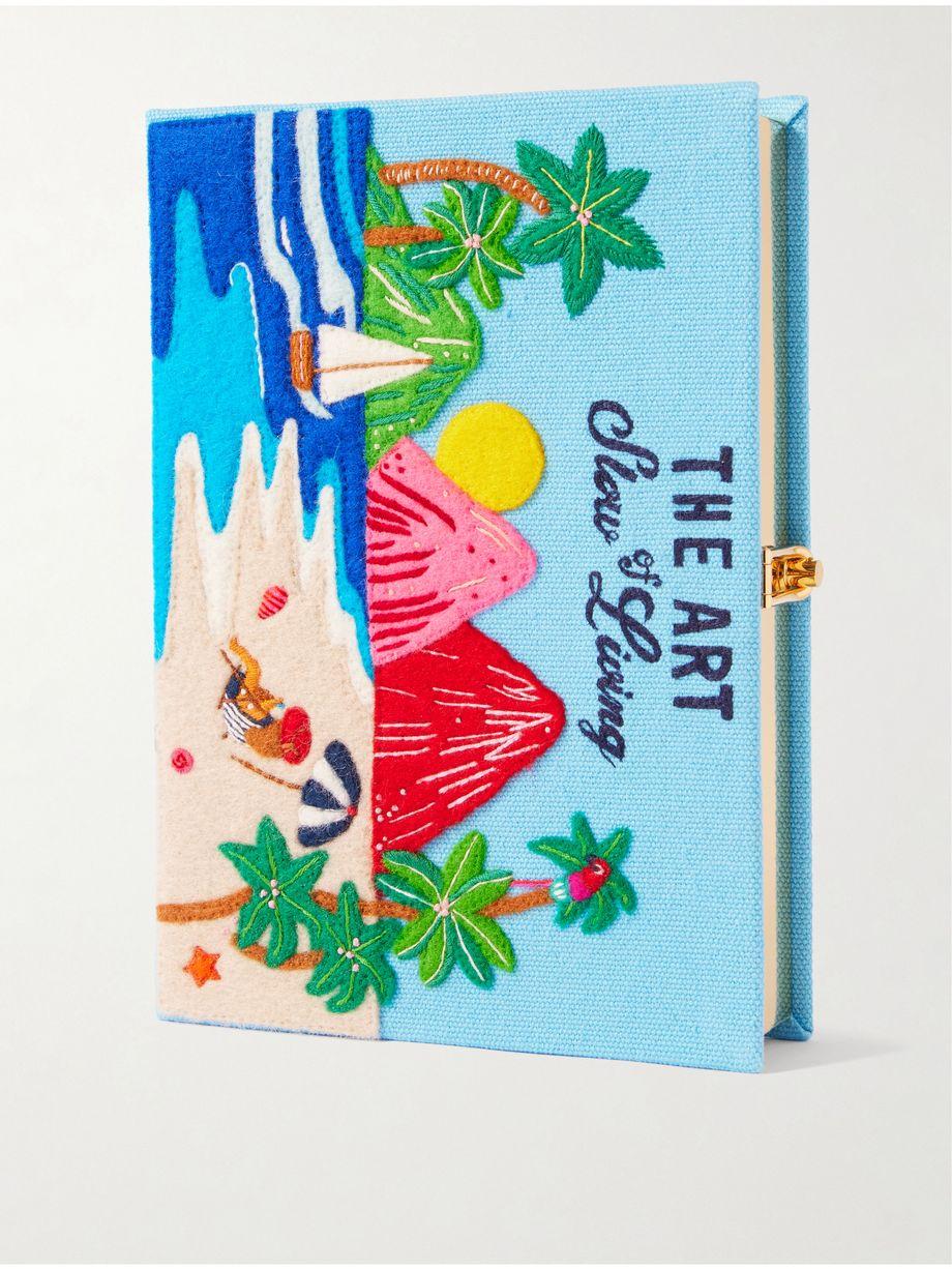 + Mlle Mouns The Art of Slow Living embroidered appliquéd canvas clutch by OLYMPIA LE-TAN