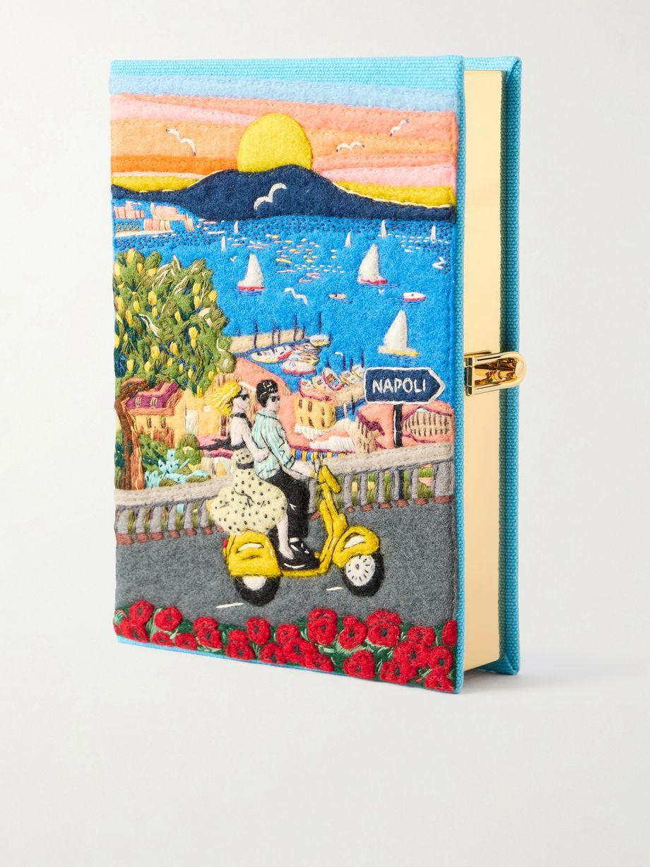 Napoli appliquéd embroidered canvas clutch by OLYMPIA LE-TAN