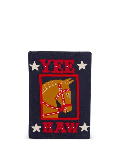 Yee-Haw Book embroidered clutch bag by OLYMPIA LE-TAN