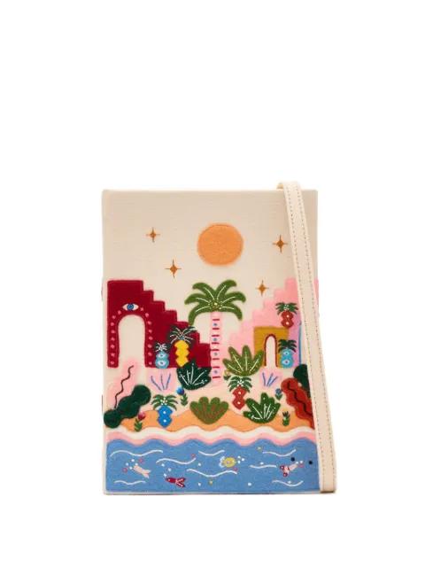 tropic vibes-embroidered clutch bag by OLYMPIA LE-TAN