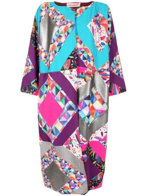 colour-block patchwork cotton-blend kimono by OLYMPIAH
