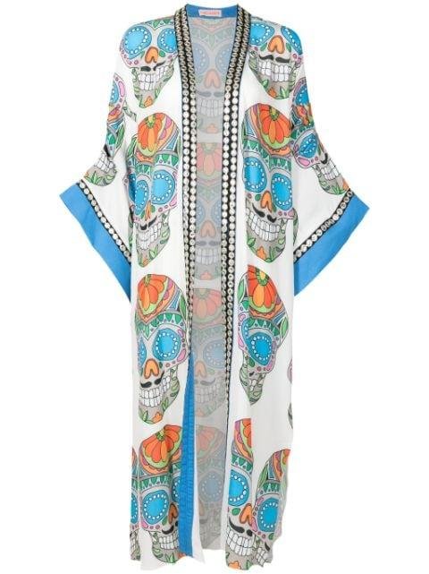 graphic-print embroidered kimono by OLYMPIAH