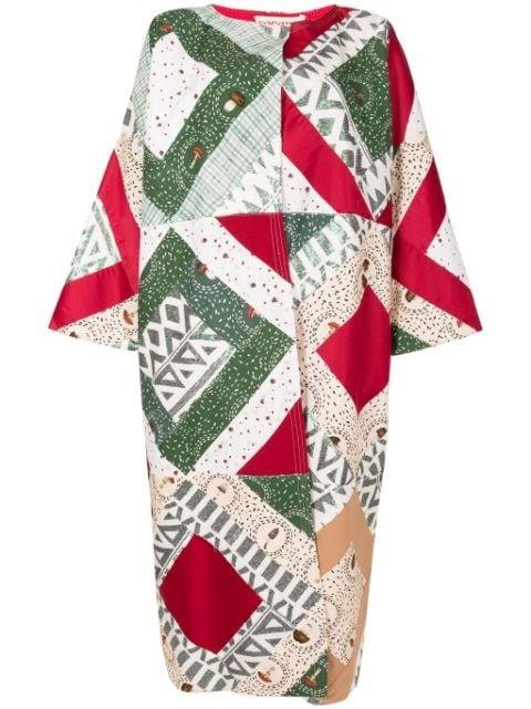sequin-embellished patchwork cotton-blend kimono by OLYMPIAH