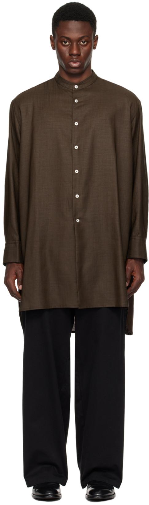 Brown Omar Shirt by OMAR AFRIDI