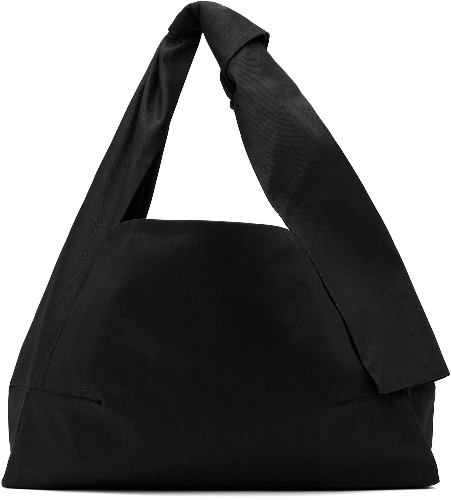 Gray Coated Denim Knotted Lidia Tote by OMAR AFRIDI