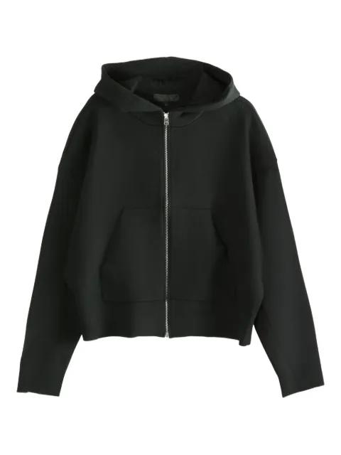 zip-up wool hoodie by OMAR AFRIDI
